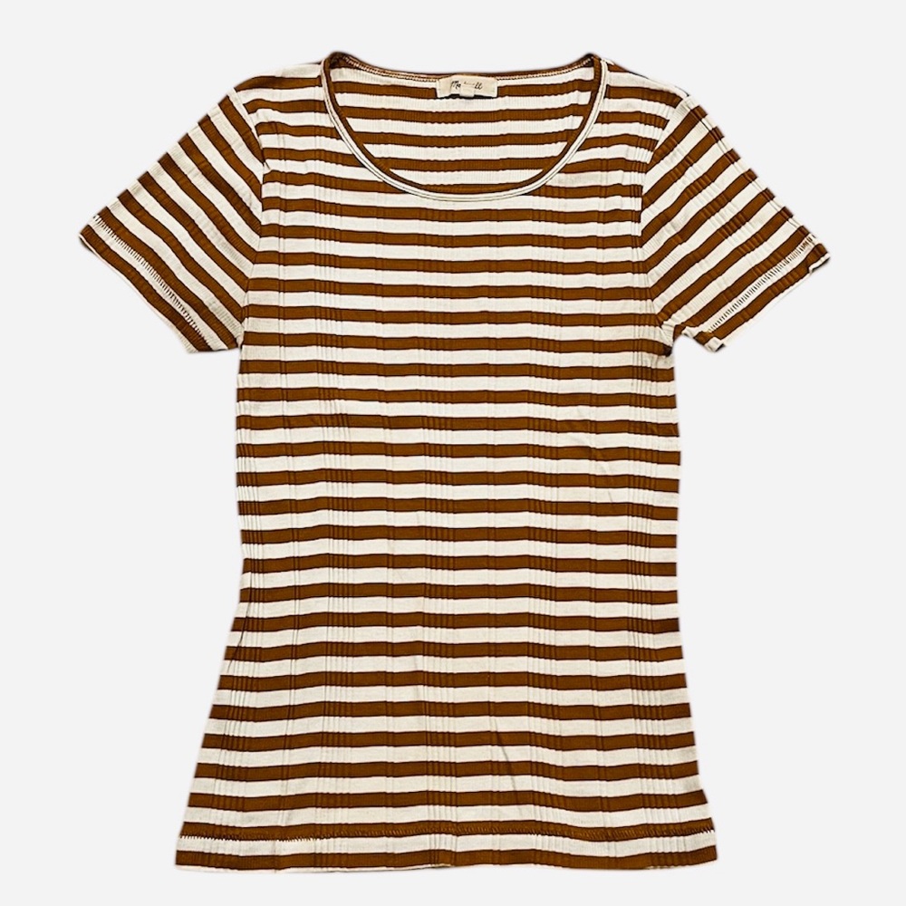 Madewell M Ribbed scoopneck striped tee